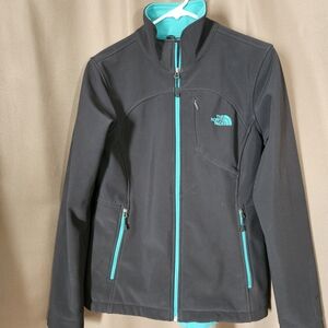 The North Face Women's Black and Teal Ski Jacket